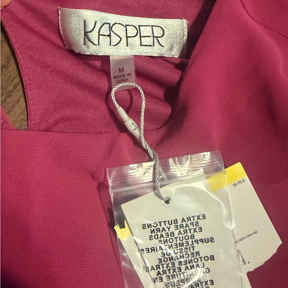 Kasper Women's Fuchsia Blouse with Ruffle Sleeves - Picture 3 of 5